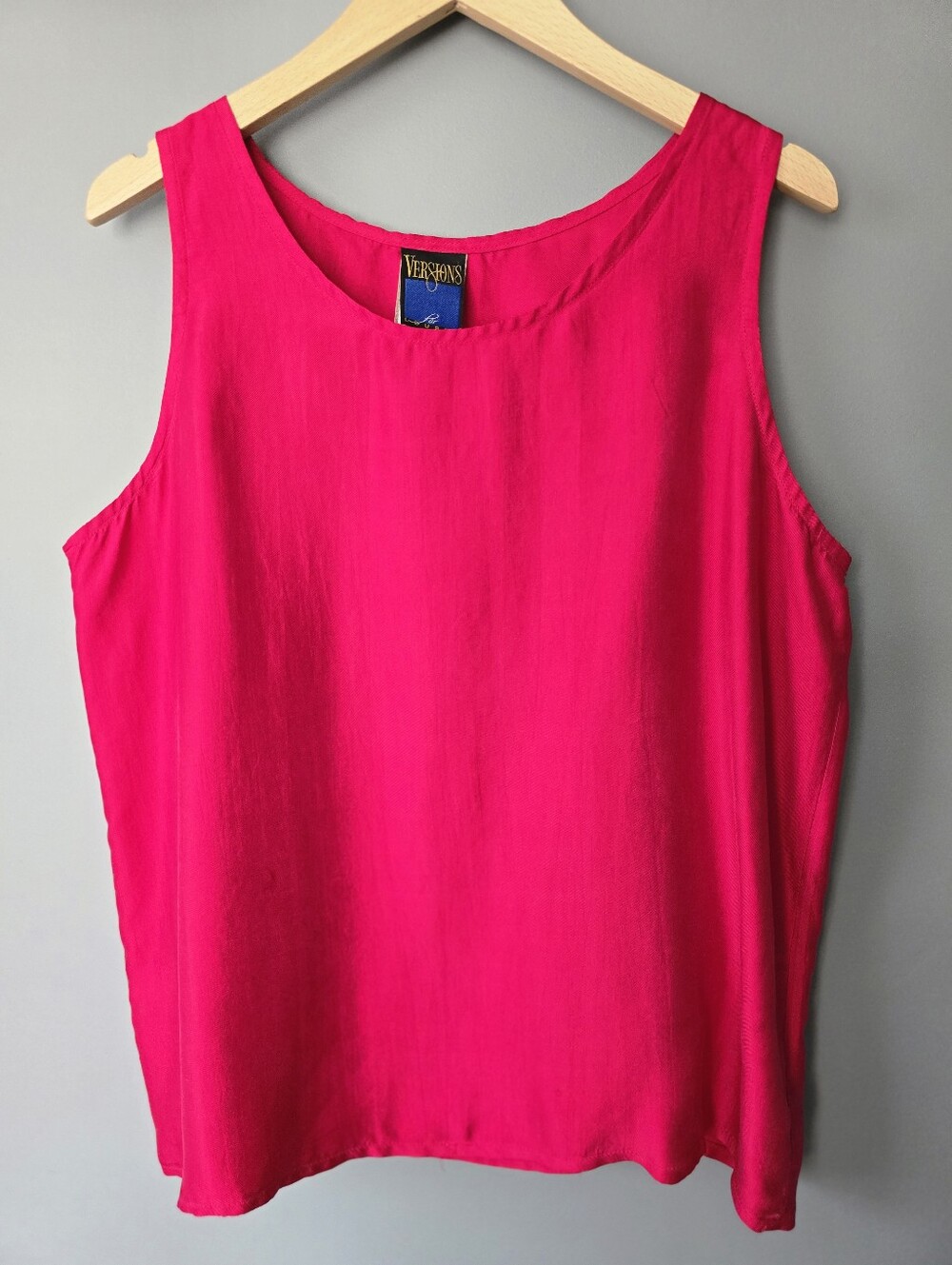 Vintage Louben 100% Silk Deep Red Elegant Sleeveless 90s Minimalist Blouse